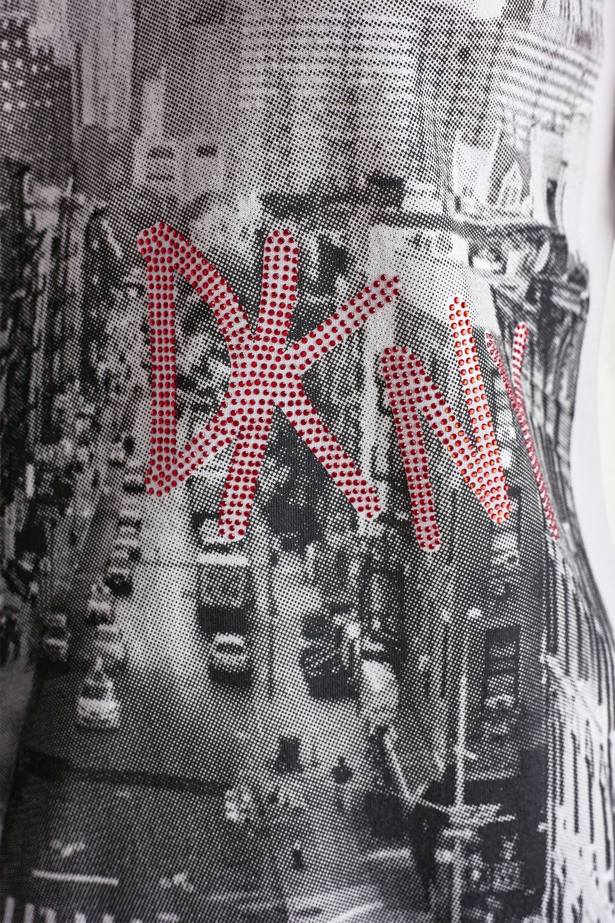 White/Black Punch DKNY DKNY RHINESTONE NY STREETS LOGO TEE