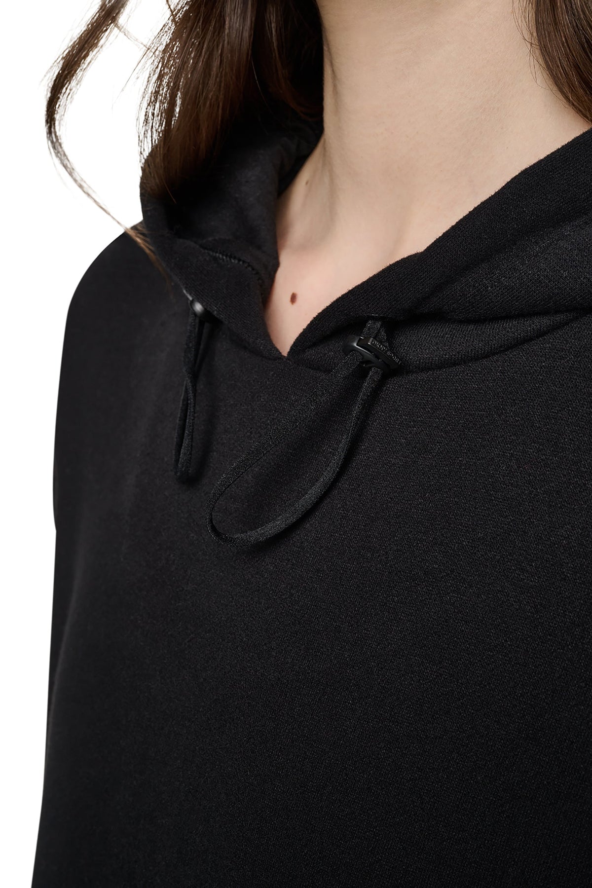Black DKNY STRIPED MINI HOODIE DRESS
