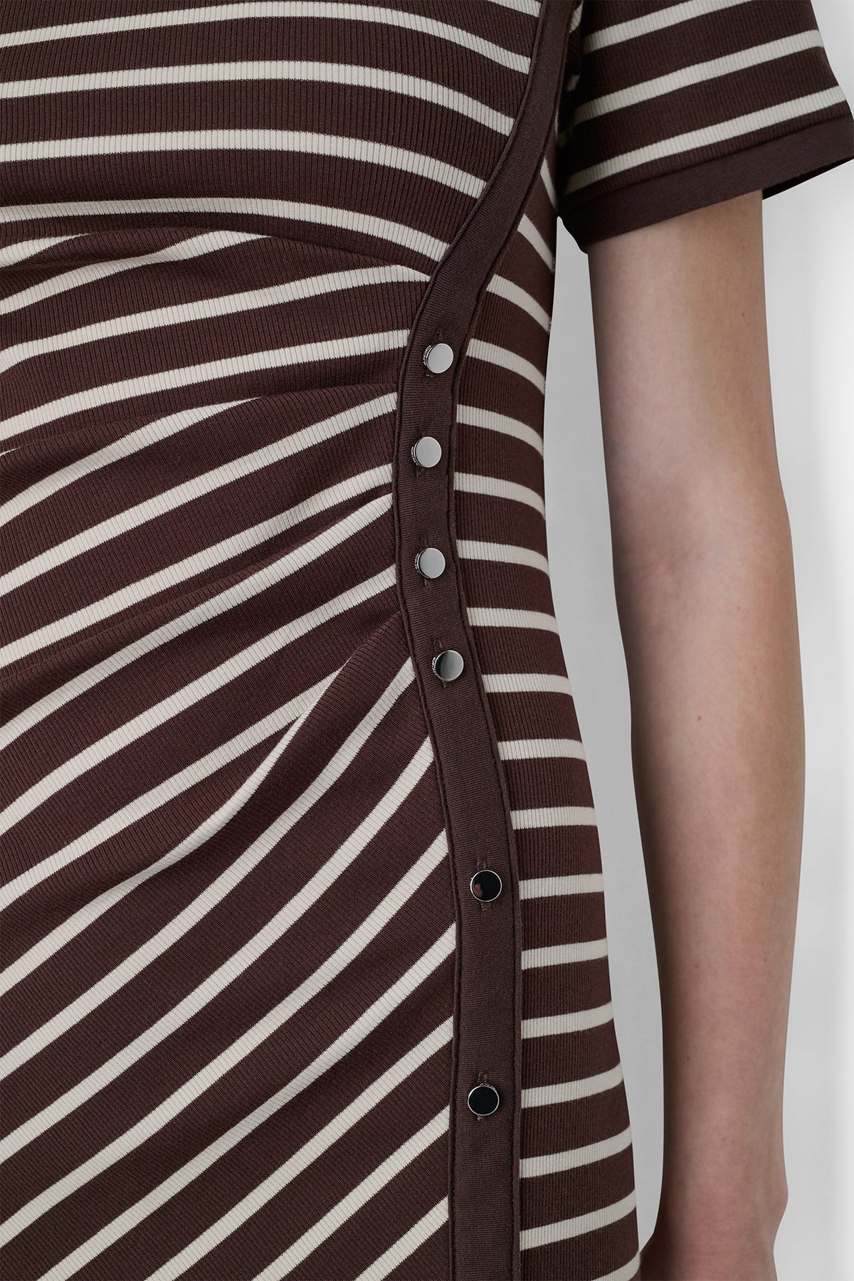 Java/Whitecap DKNY STRIPE MIDI SHEATH DRESS