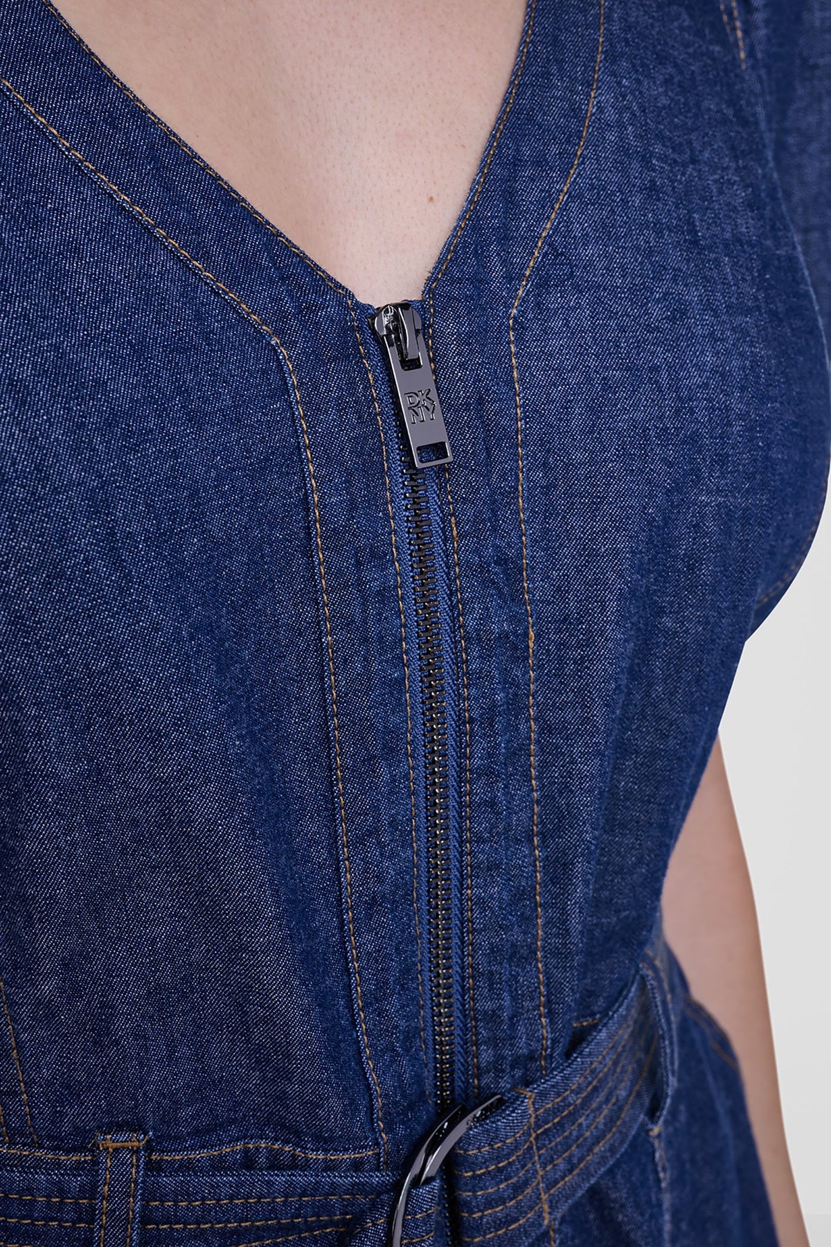 Crosby Wash DKNY PUFF SLEEVE BELTED DENIM DRESS