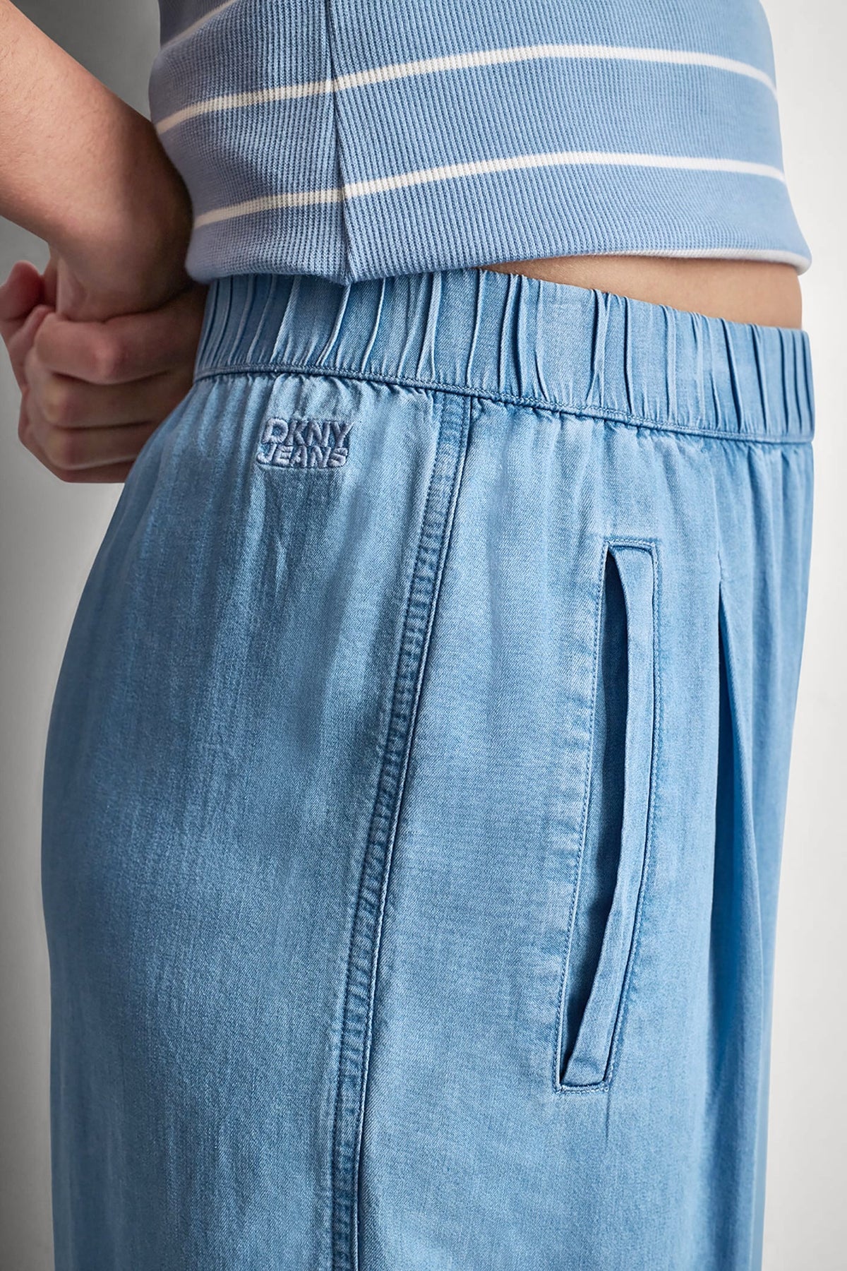 Chambray DKNY WIDE LEG TENCEL PANT