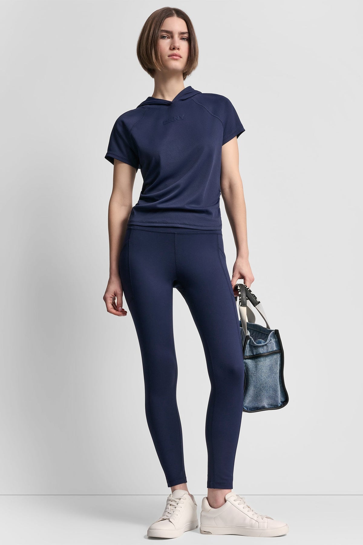 Peacoat DKNY HIGH-RISE LOGO 7/8 LENGTH LEGGING
