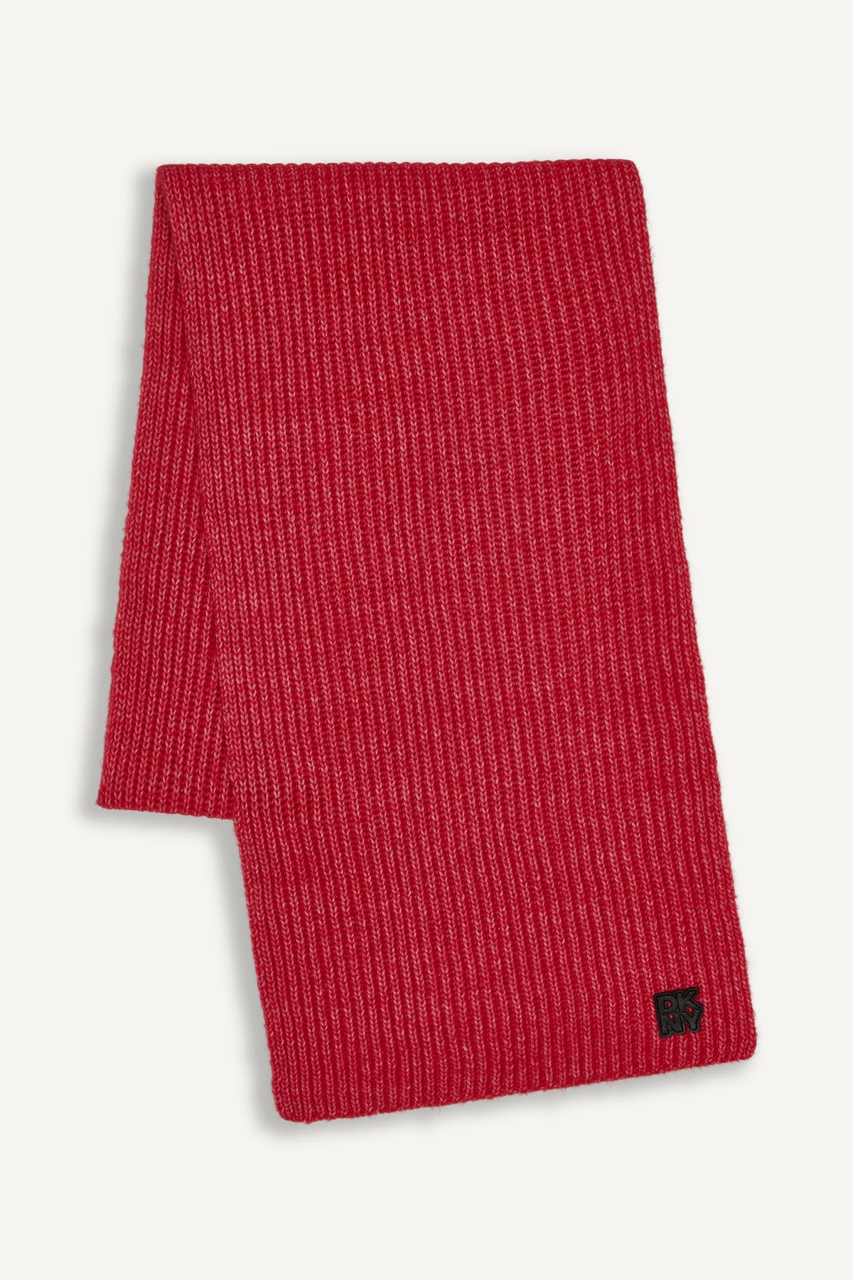 Black DKNY SHAKER STITCH RIB SCARF