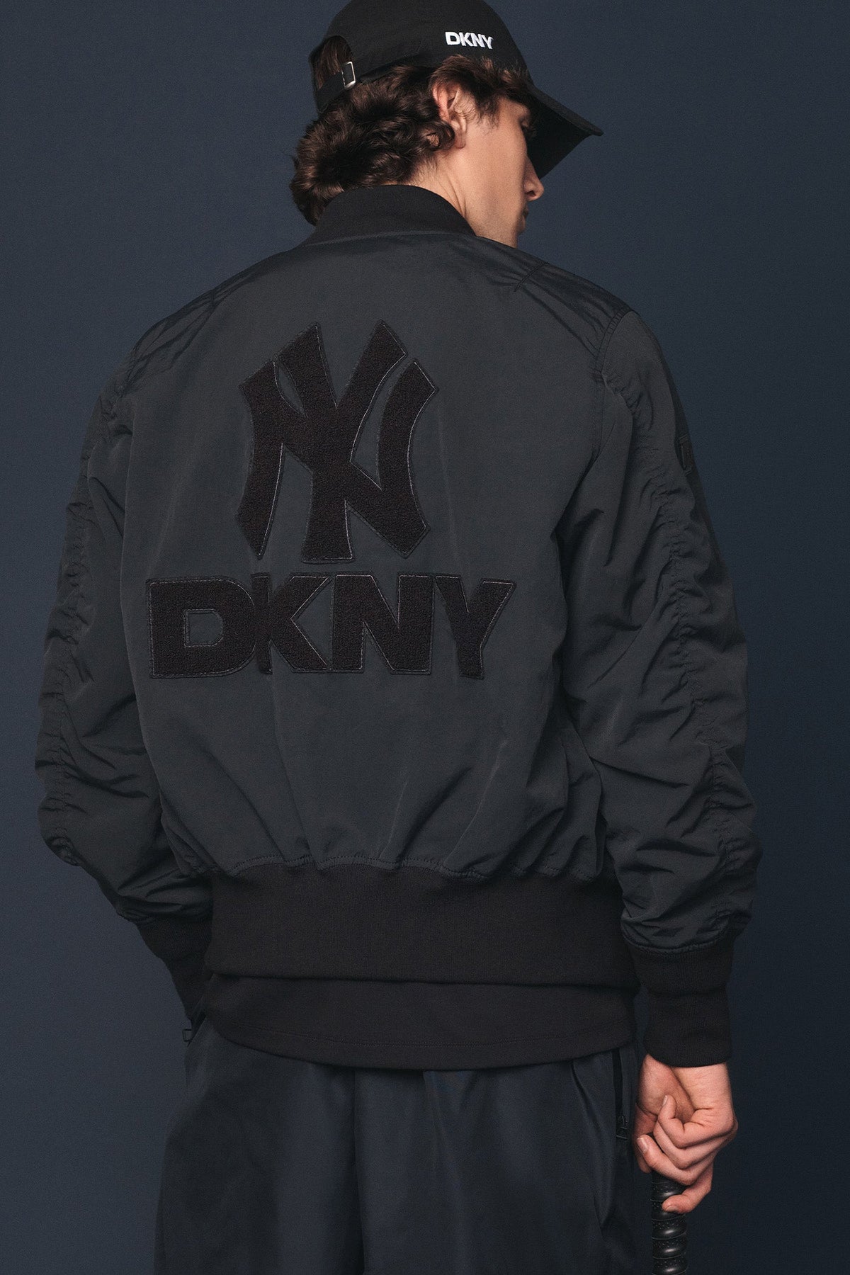 Black DKNY DKNY X YANKEES PLAYER’S JACKET