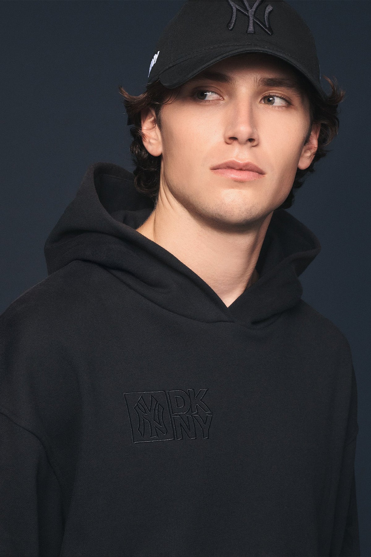 Black DKNY DKNY X YANKEES EMBELLISHED HOODIE