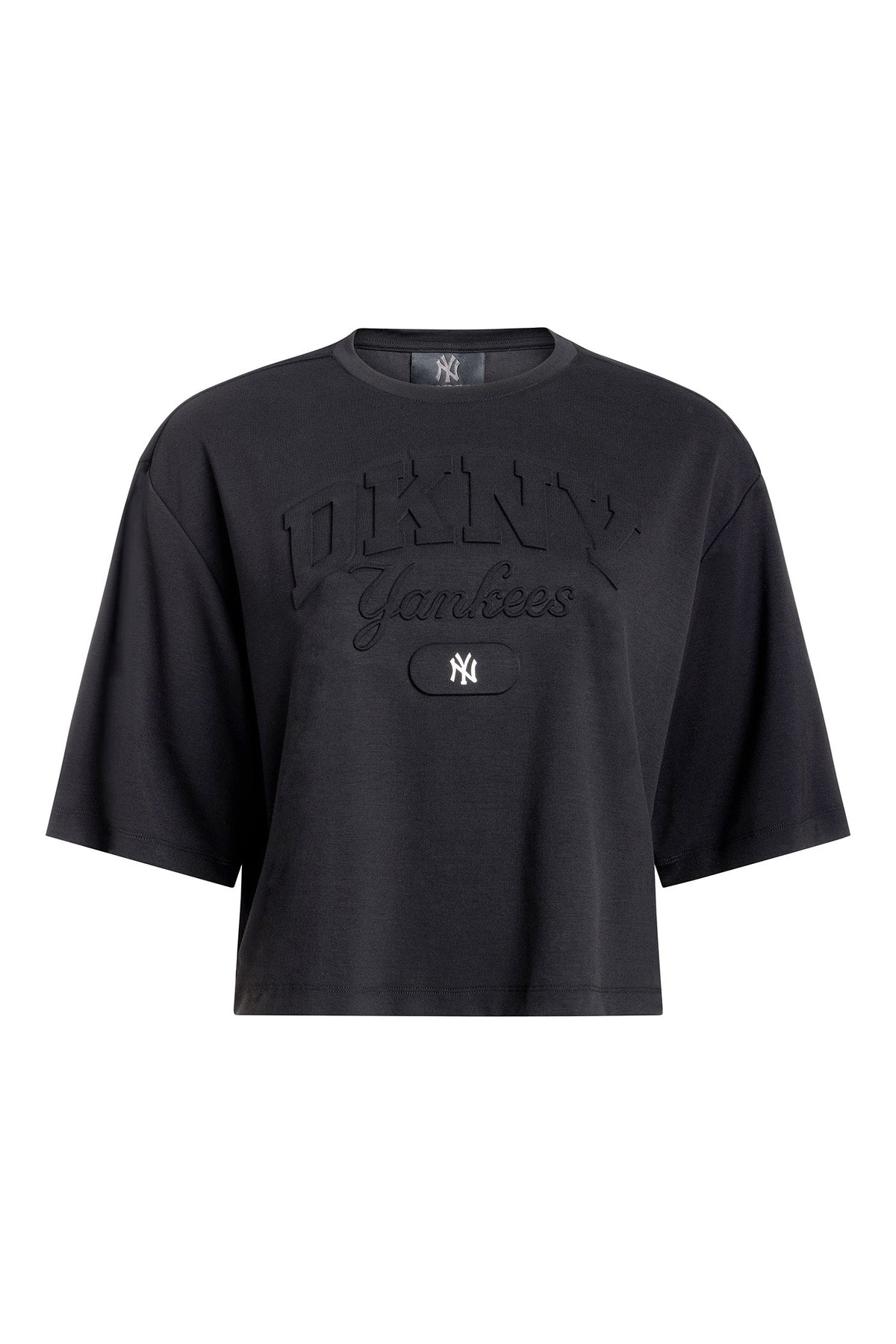 Black DKNY DKNY X YANKEES CROPPED TEE
