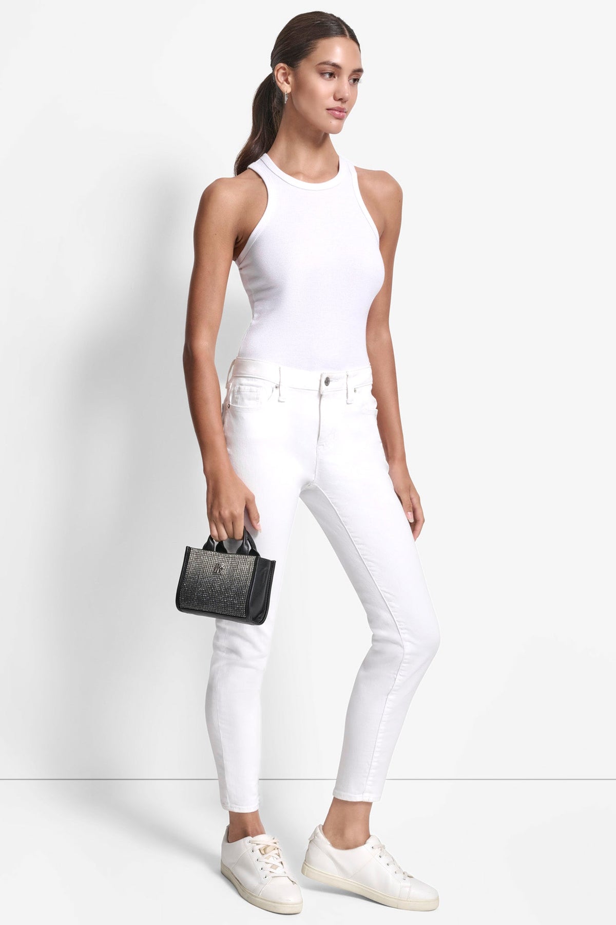BLACK/SILVER DKNY HADLEE MINI CROSSBODY