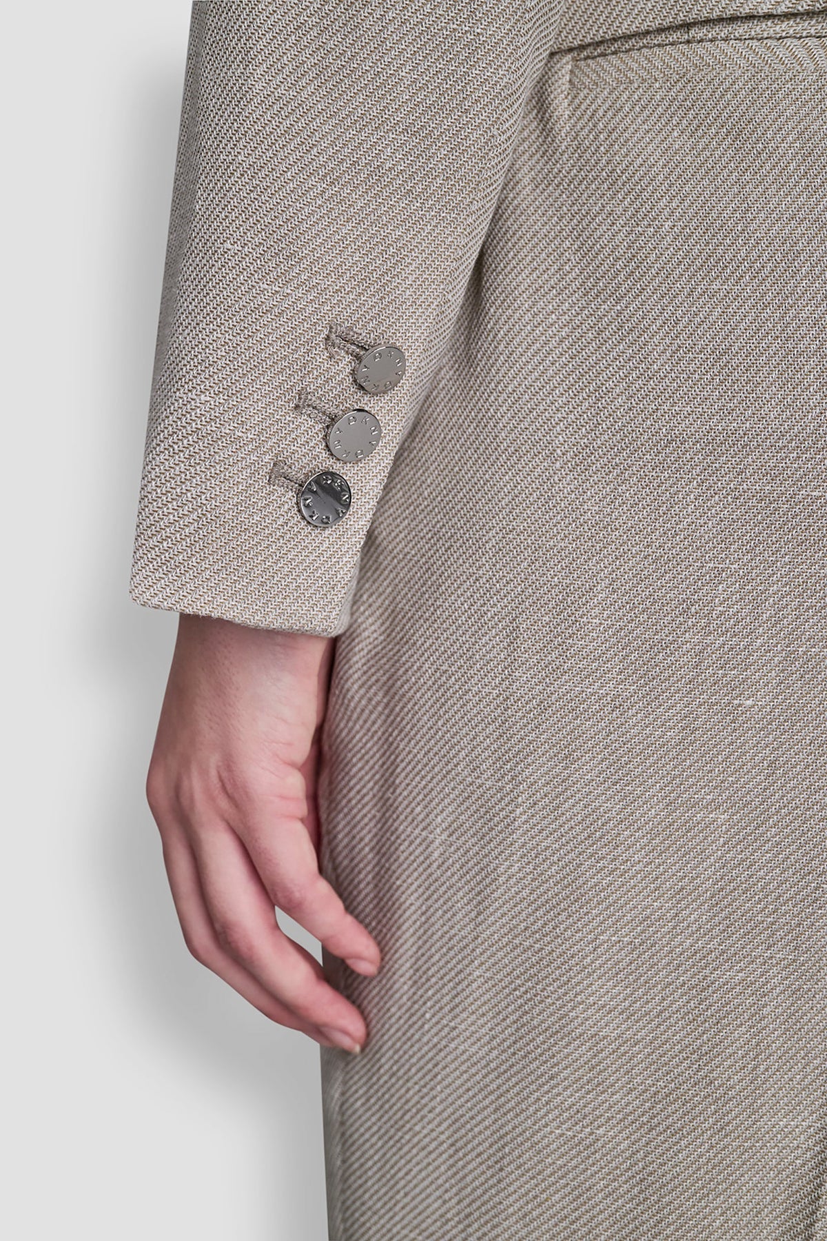 Pebble/White DKNY CROPPED SINGLE BUTTON BLAZER