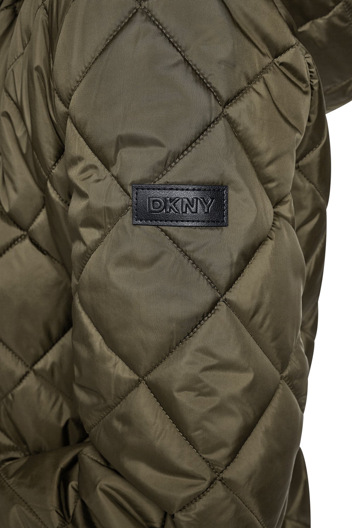 Loden DKNY CORDUROY COLLAR HOODED QUILTED COAT