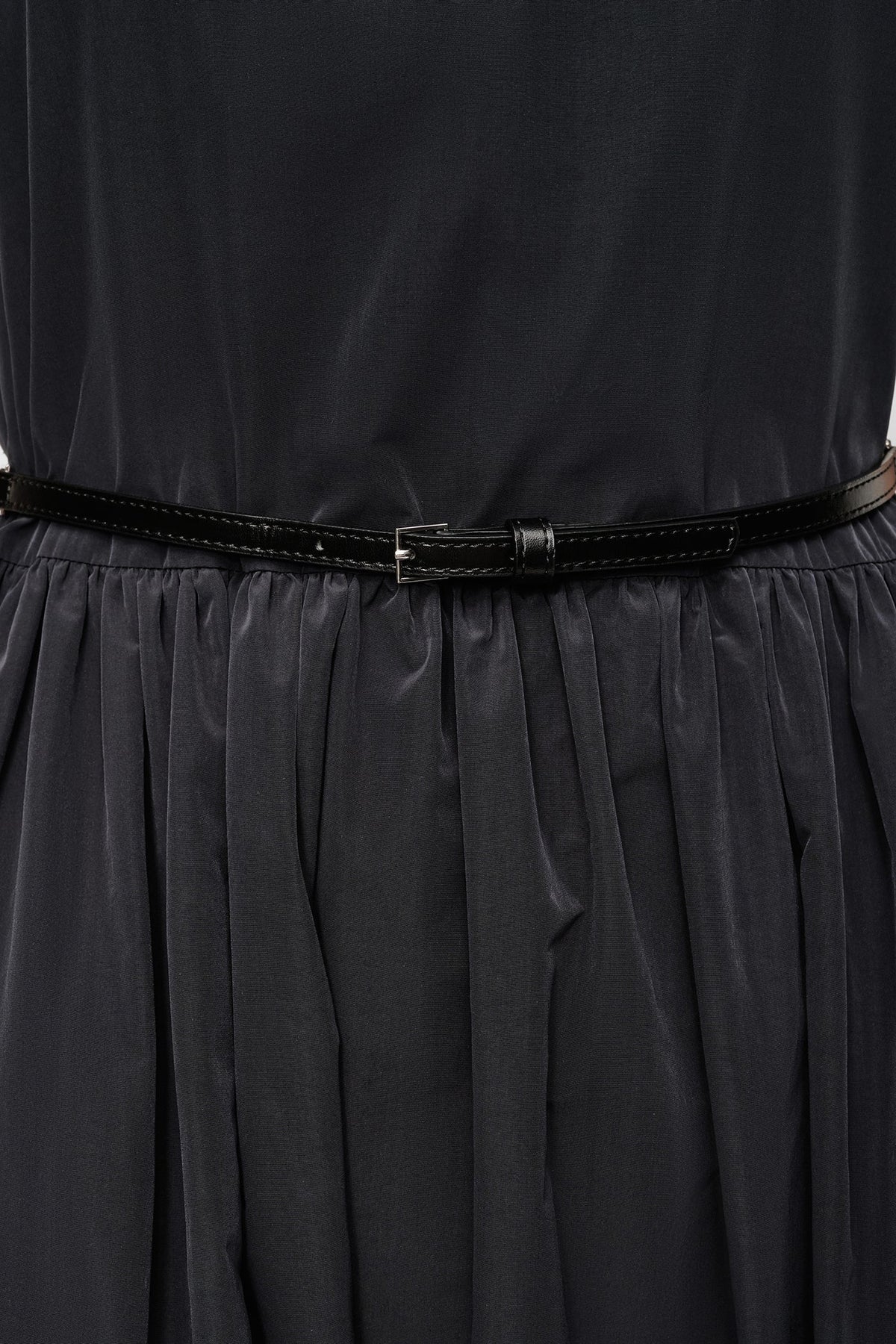 Indigo DKNY SLEEVELESS GATHERED MIDI A-LINE DRESS