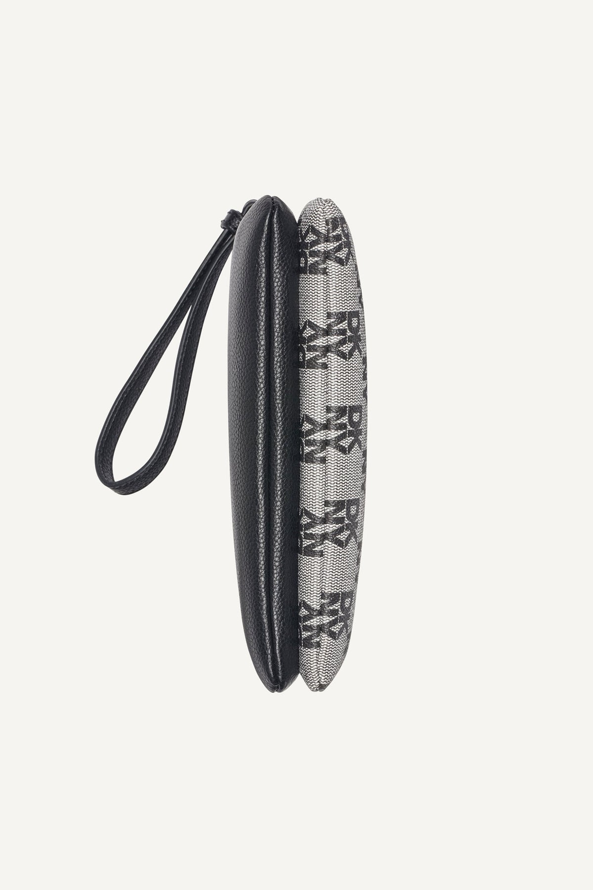 Black Logo Black DKNY SARAH DUAL ZIP POUCH WRISTLET