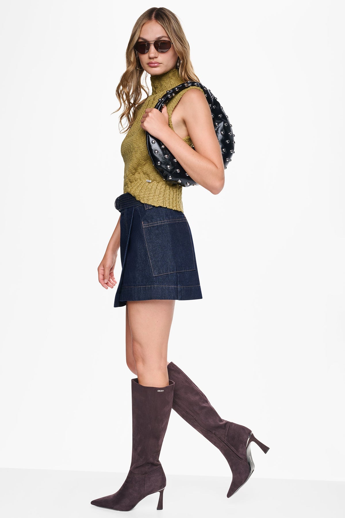 Crocodile DKNY RIBBED MOCK-NECK SWEATER VEST