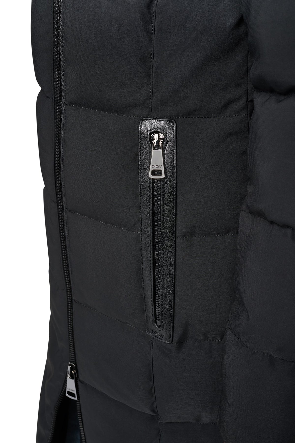 Herringbone DKNY LONG HOODED PUFFER COAT