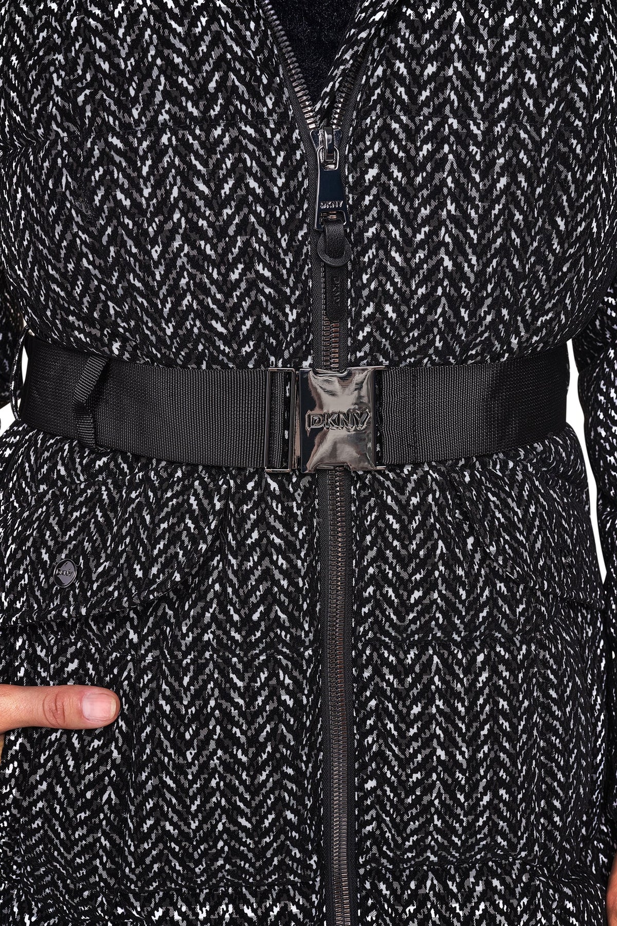 Loden DKNY MAXI PUFFER WITH BELT