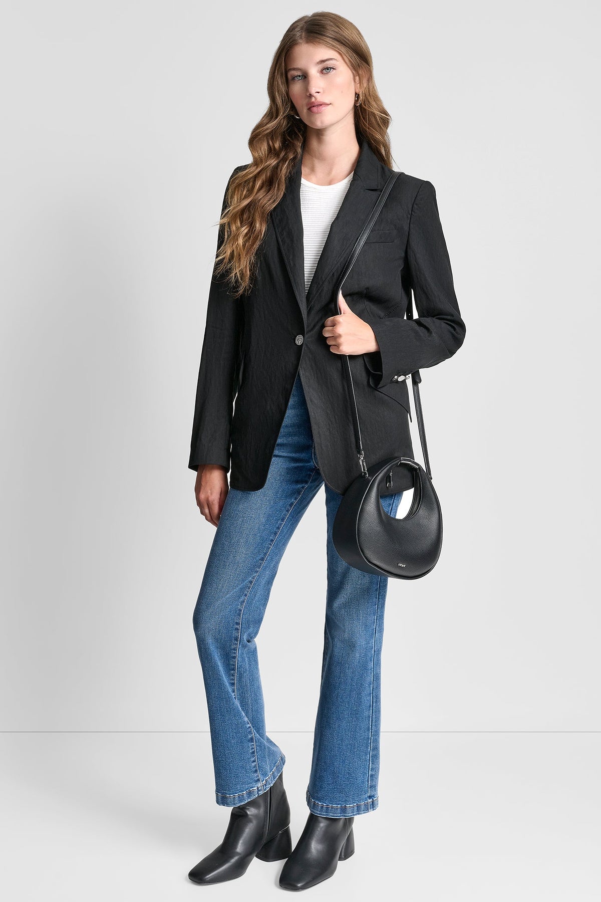 Travertine DKNY ZIG ZAG STITCH BLAZER
