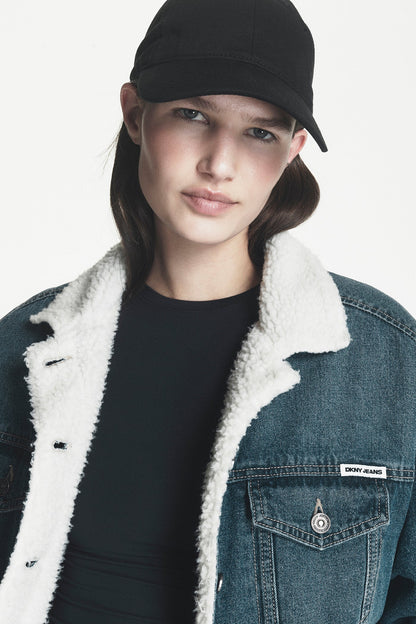 Fordham DKNY SHERPA COLLAR DENIM TRUCKER JACKET