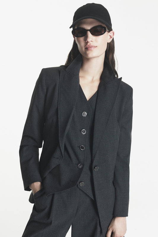 Asphalt Combo DKNY ONE BUTTON BLAZER