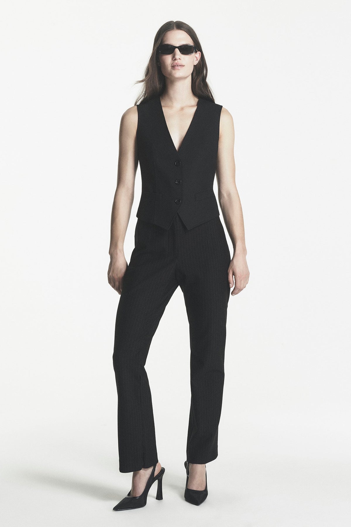 Black DKNY THREE BUTTON WAISTCOAT