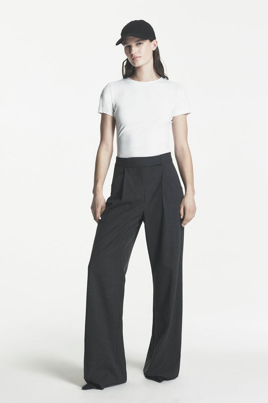 Asphalt Combo DKNY HIGH-RISE WIDE LEG PANT