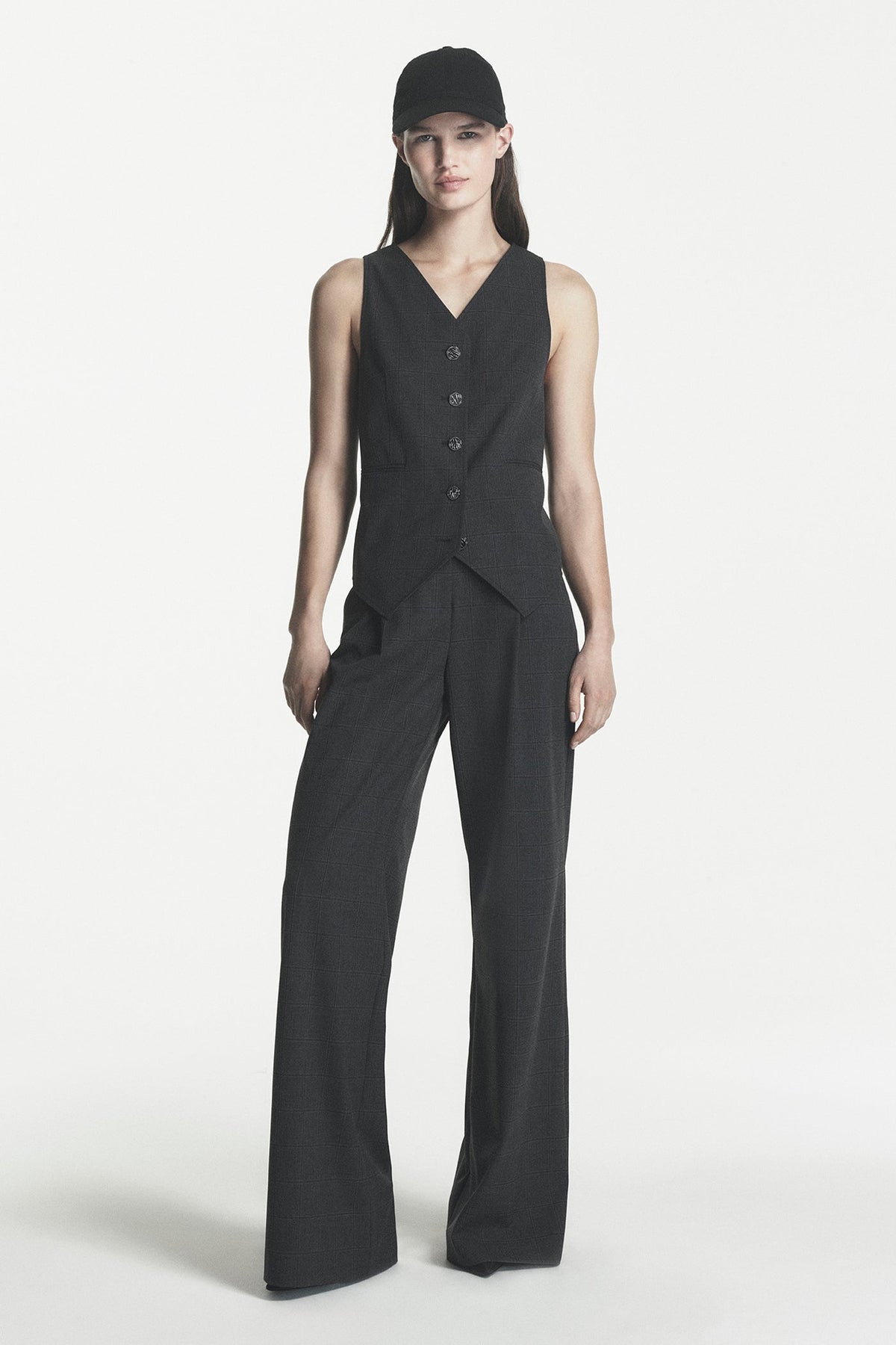 Asphalt Combo DKNY BUTTON FRONT VEST