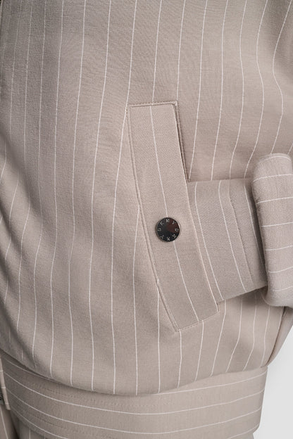 Black DKNY PINSTRIPED TRACK JACKET