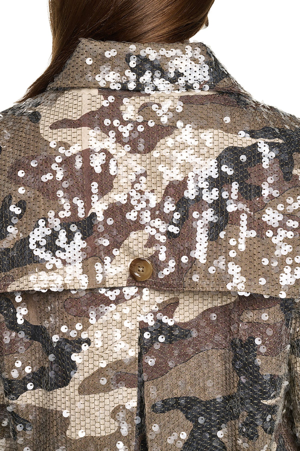 Travertine DKNY SEQUIN DOUBLE BREASTED TRENCH COAT
