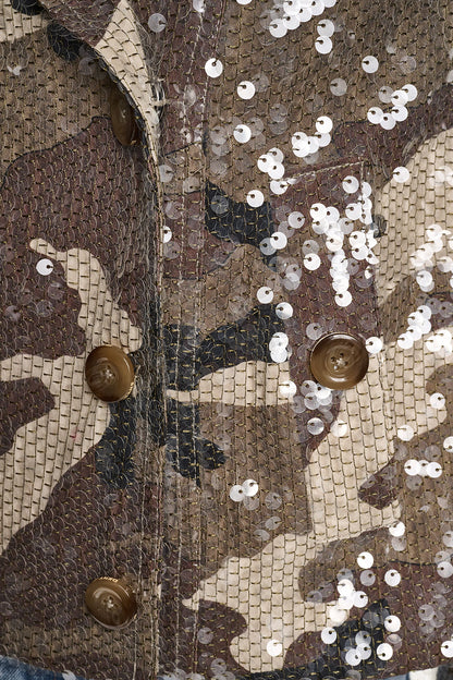 Travertine DKNY SEQUIN DOUBLE BREASTED TRENCH COAT