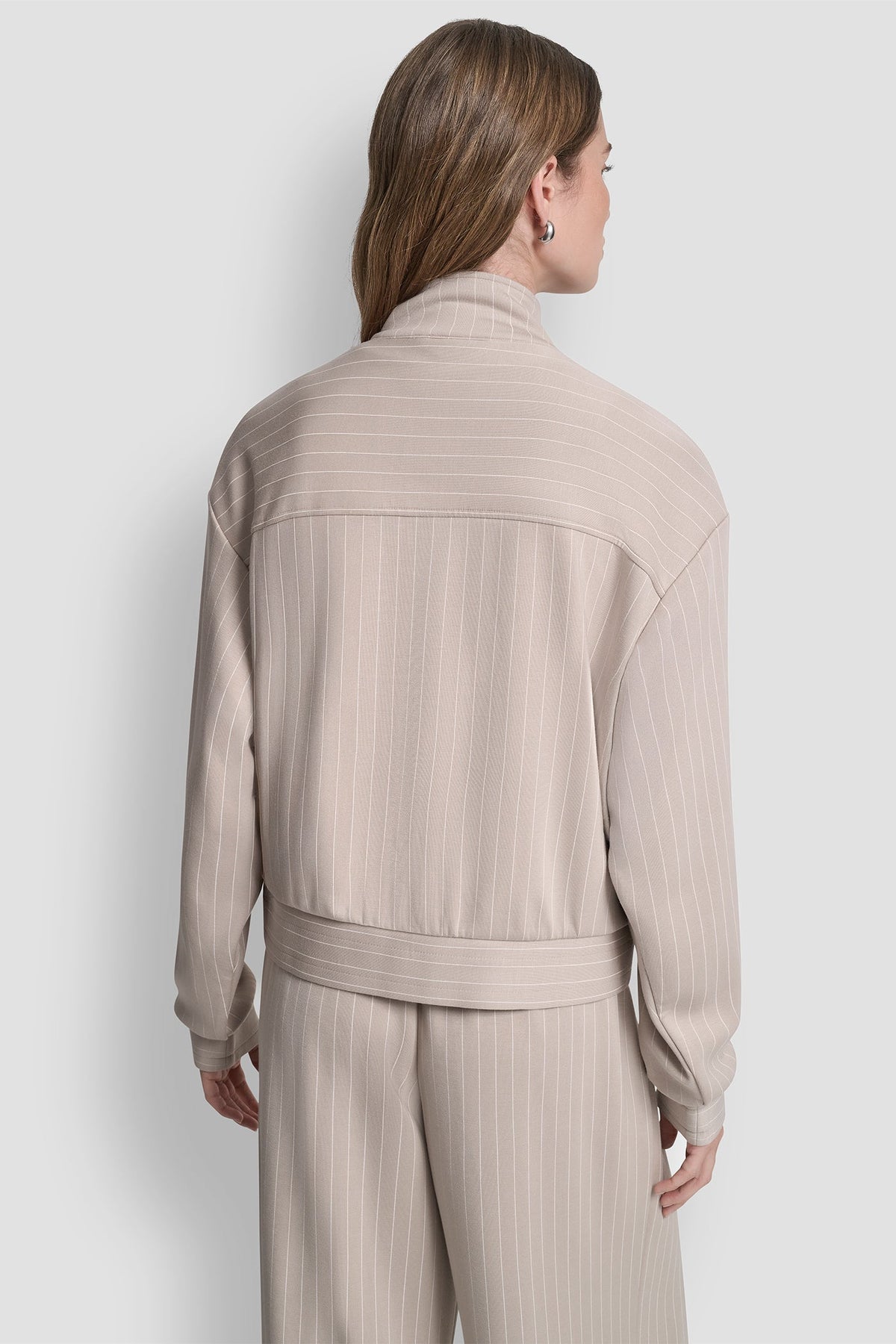 Pebble Pinstripe DKNY PINSTRIPED TRACK JACKET