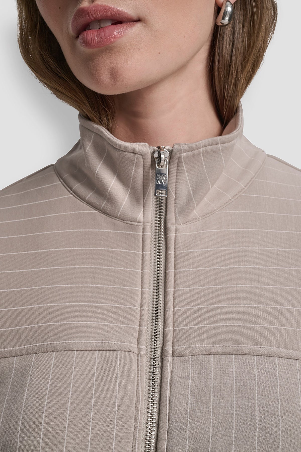 Pebble Pinstripe DKNY PINSTRIPED TRACK JACKET