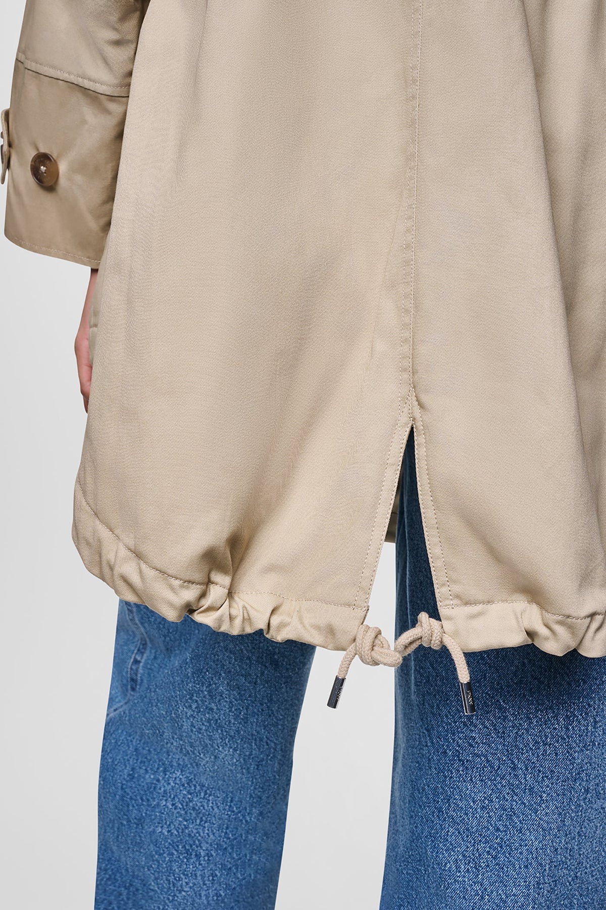 Travertine DKNY OVERSIZED HOODED ANORAK