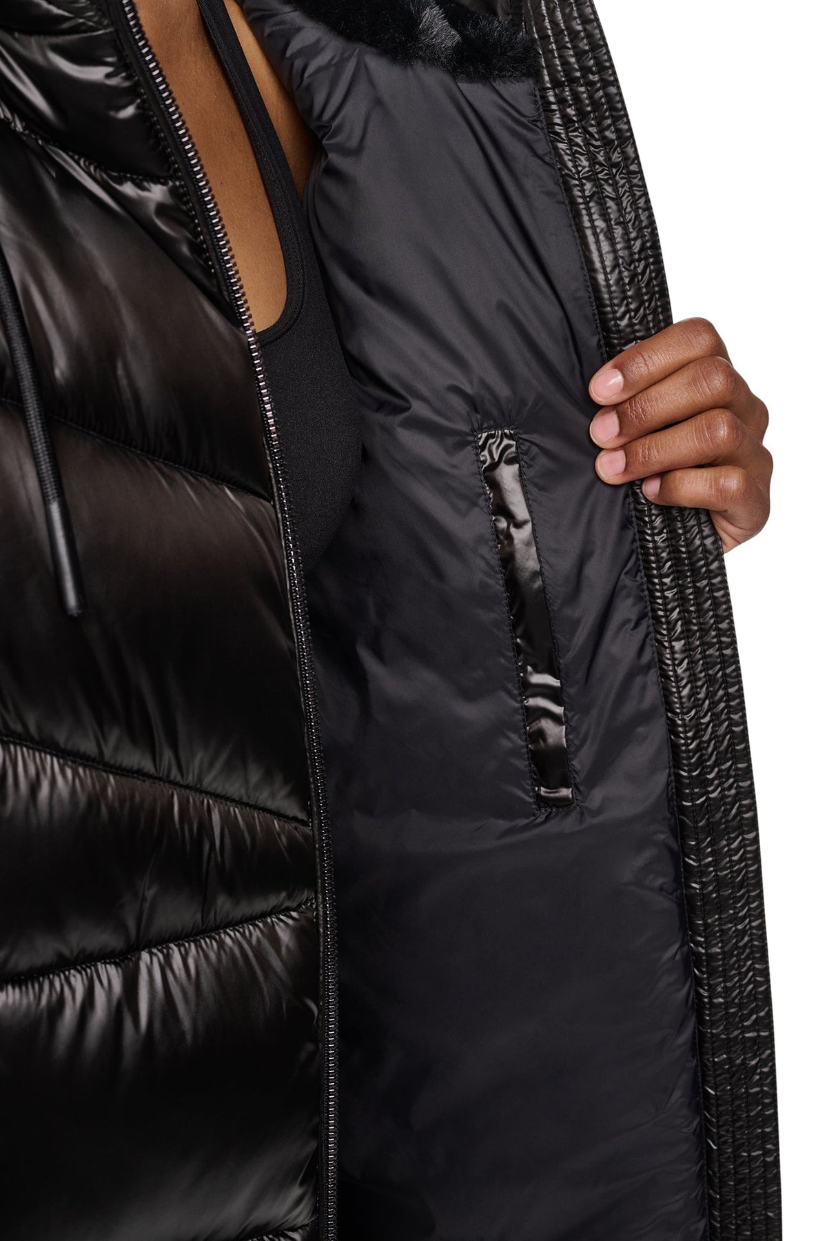 Bitter DKNY PEARALIZED HOODED PUFFER