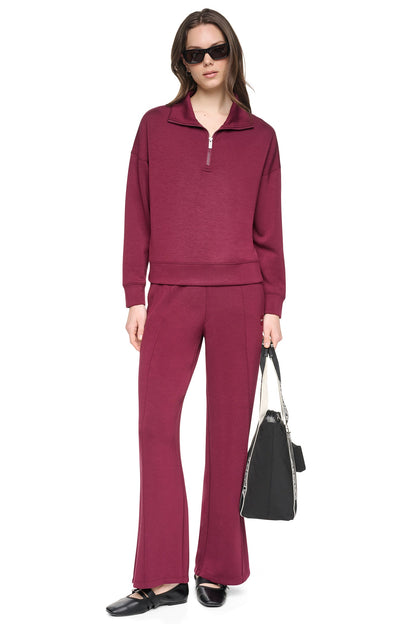 Cortado Heather DKNY MOCK NECK HALF ZIP PULLOVER