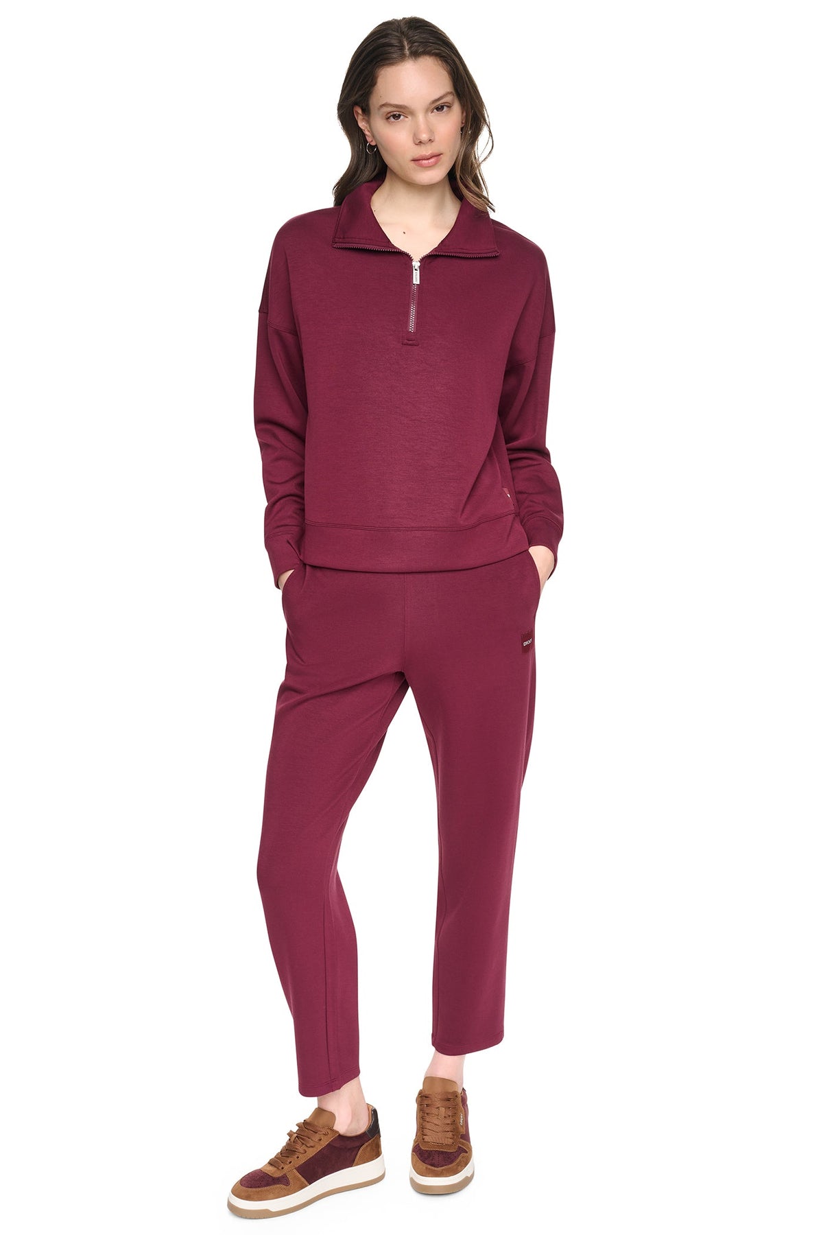 Cortado Heather DKNY MOCK NECK HALF ZIP PULLOVER