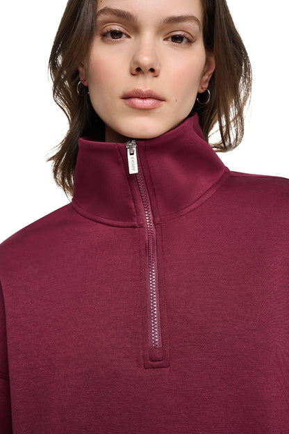 Cortado Heather DKNY MOCK NECK HALF ZIP PULLOVER