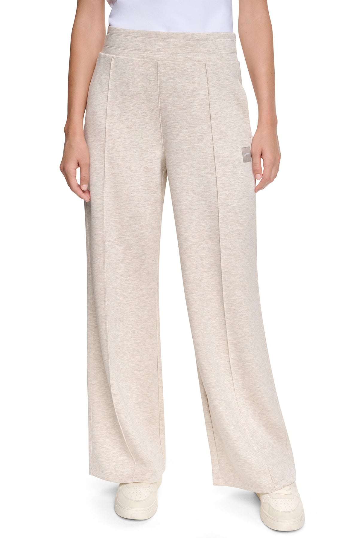 Cortado Heather DKNY HIGH-RISE PINTUCKED WIDE-LEG PANT