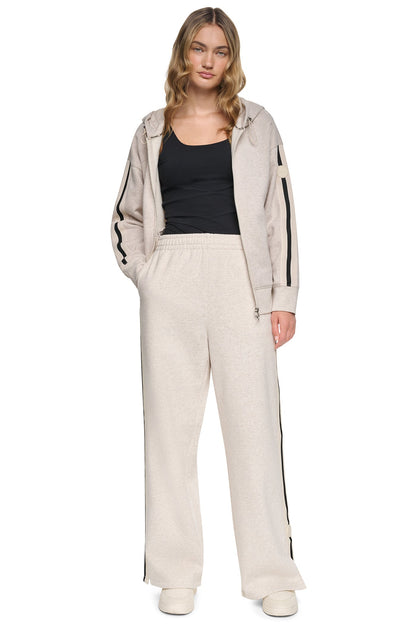 Cortado Heather DKNY HIGH-RISE STRAIGHT LEG TRACK PANT