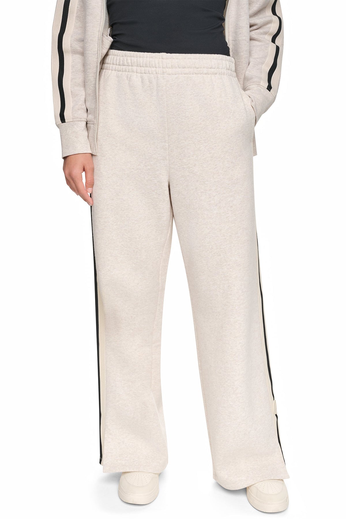 Cortado Heather DKNY HIGH-RISE STRAIGHT LEG TRACK PANT