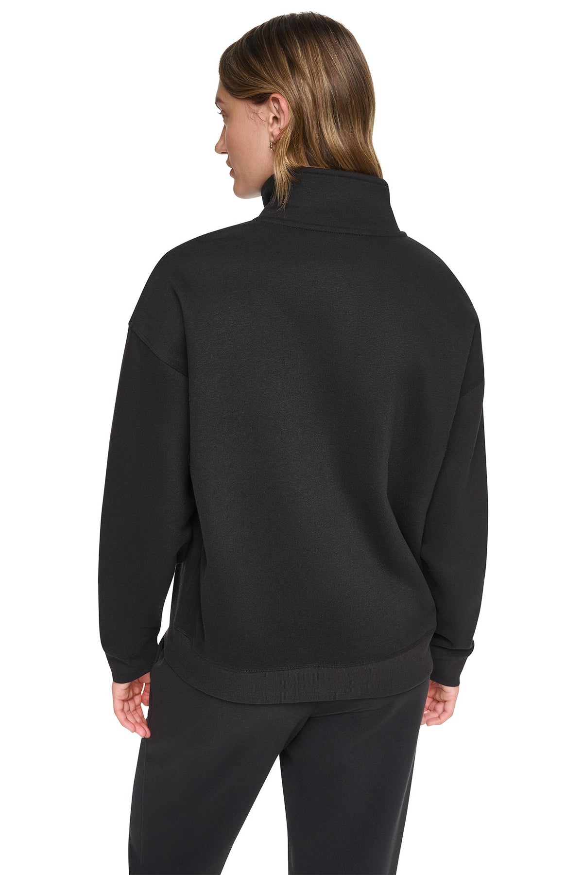 Caramel Heather DKNY METALLIC BUBBLE 1/4 ZIP PULLOVER