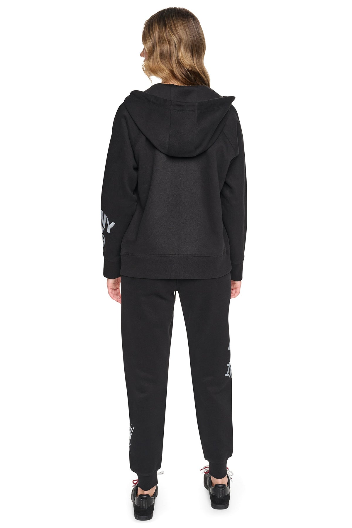 Pearl Grey Heather DKNY GRAFFITI RHINESTONE FULL-ZIP HOODIE