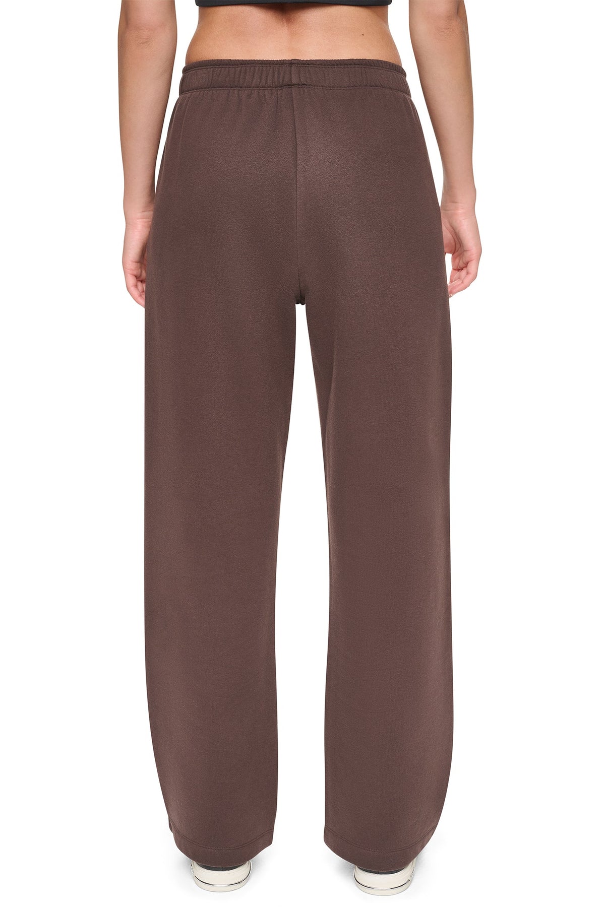 Black/Black DKNY HIGH RISE FLOCKED LOGO RELAXED PANT