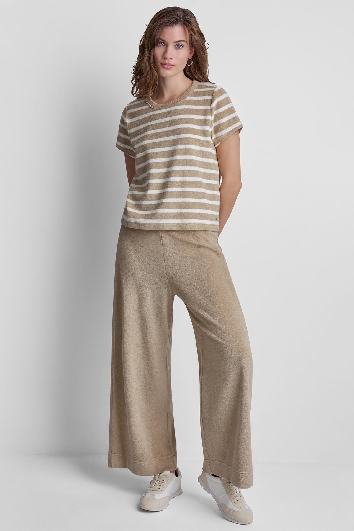 Pebble DKNY TOWELLING TERRY CREW NECK TEE