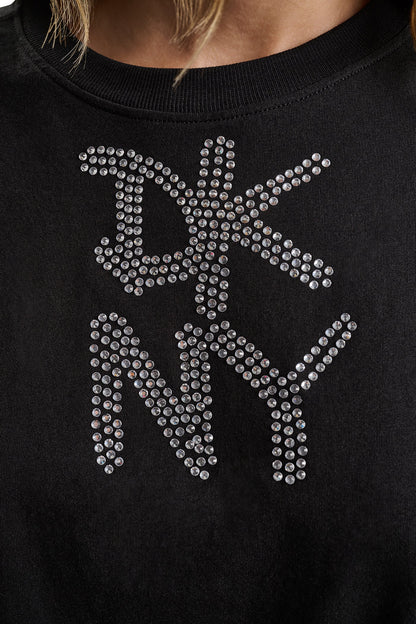 Eggnog DKNY GRAFFITI RHINESTONE LOGO TEE