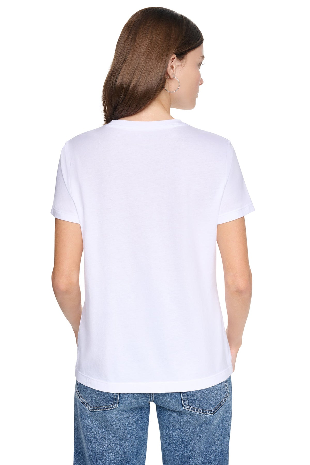 Chestnut/Black Smoked Top DKNY CRYSTAL DISTRESSED LOGO TEE