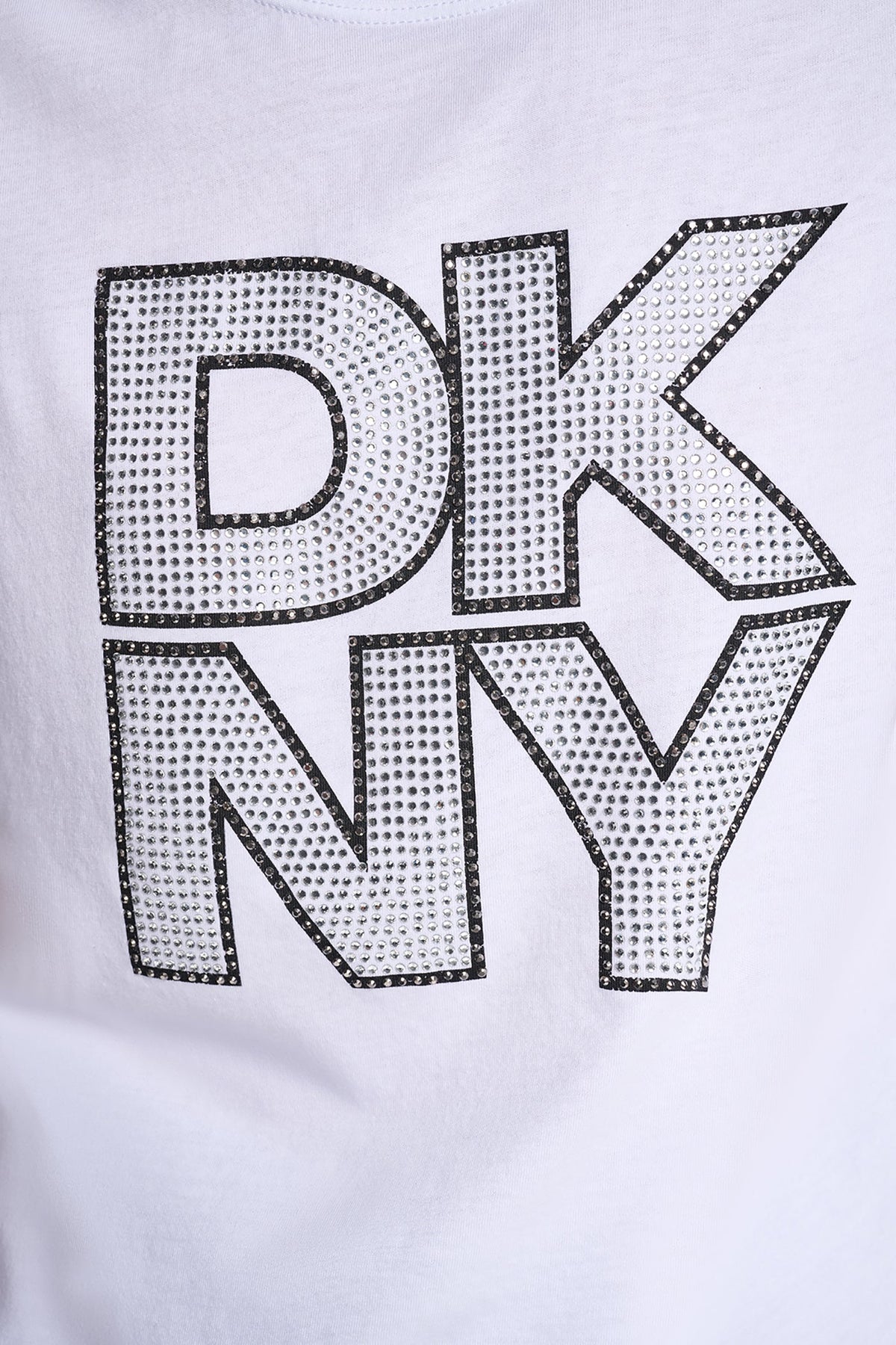 Chestnut/Black Smoked Top DKNY CRYSTAL DISTRESSED LOGO TEE