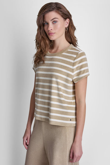 Punch DKNY TOWELLING TERRY CREW NECK TEE