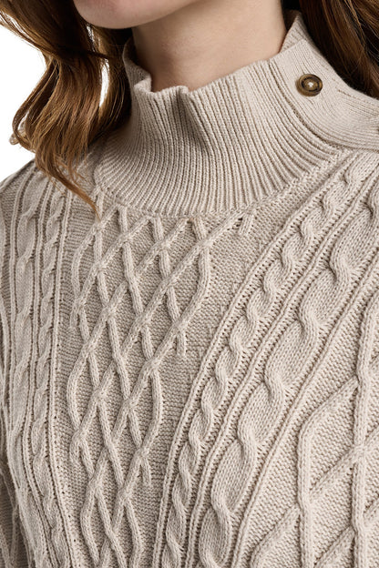 Cortado Heather DKNY BUTTON SHOULDER CABLE SWEATER VEST