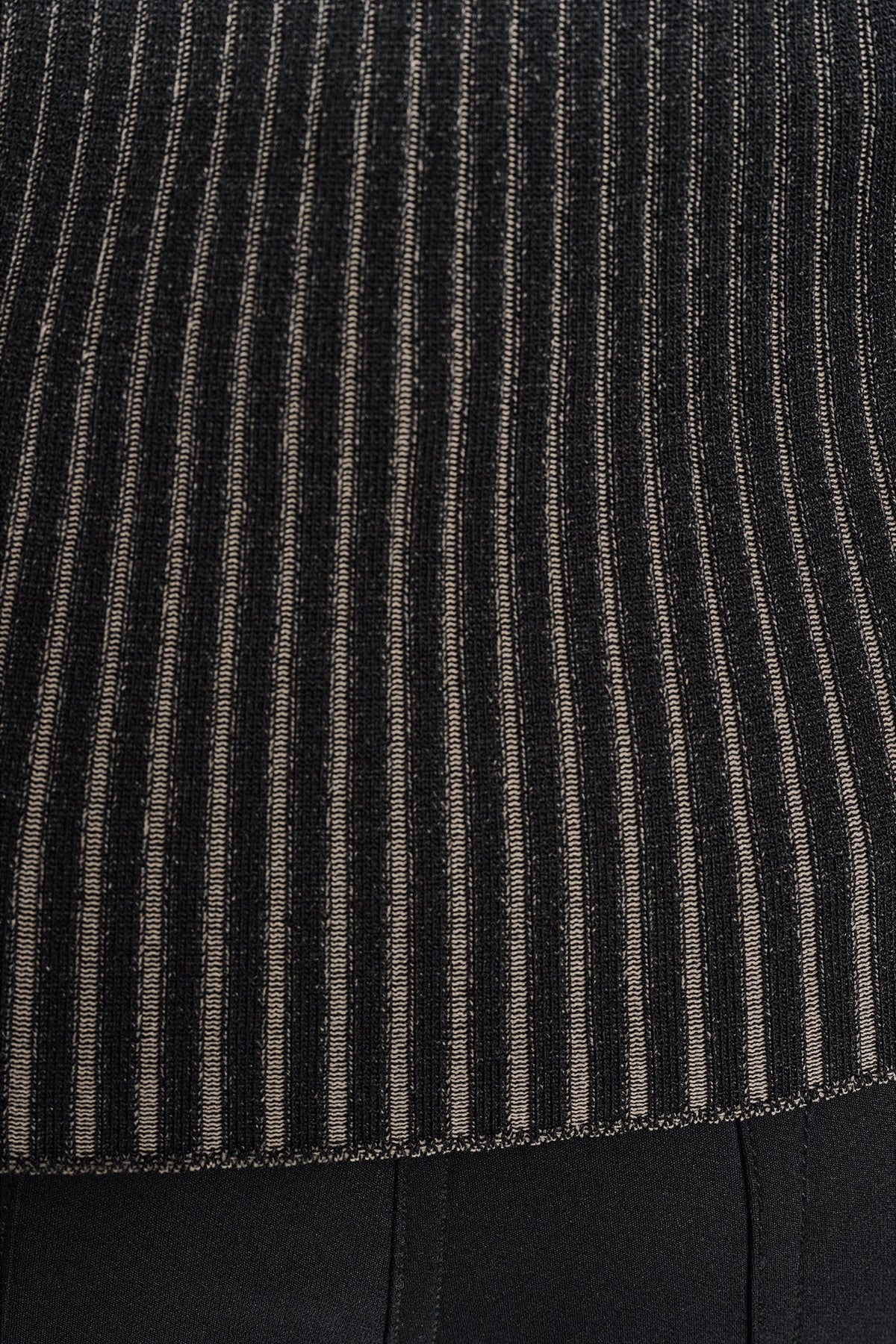Travertine/Black DKNY RIB KNIT SWEATER