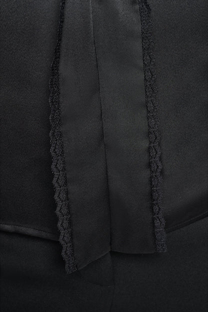 Black DKNY V-NECK BLOUSE