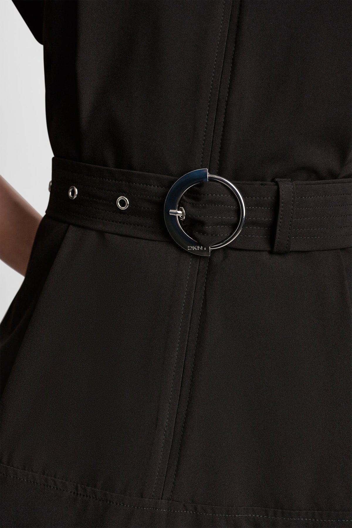 Indigo DKNY CAP SLEEVE ZIP-FRONT SHIRT DRESS