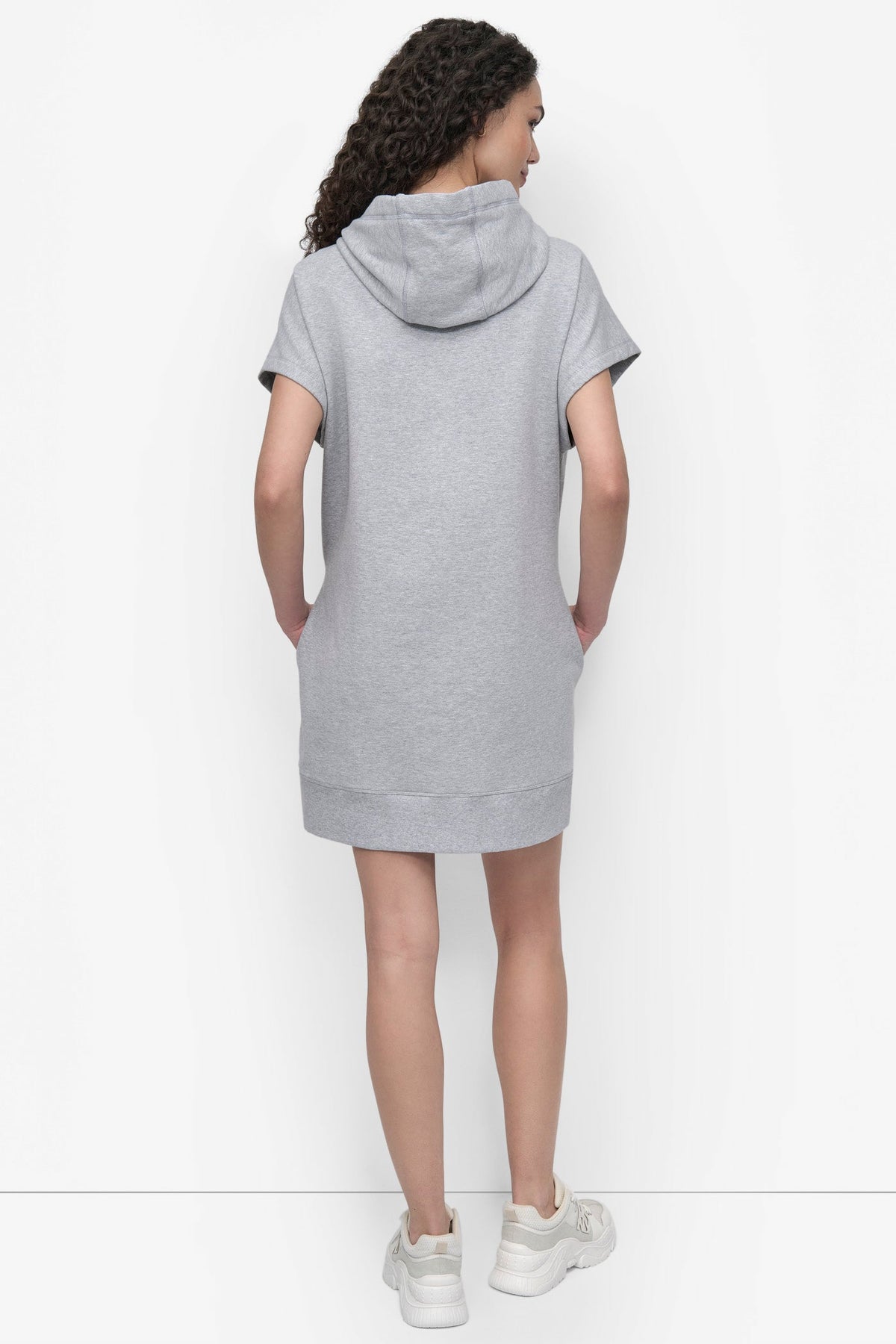 Pearl Grey Heather DKNY TWO TONE LOGO DRAWCORD SNEAKER DRESS